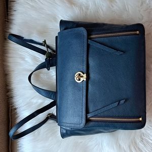 Fossil Amelia Leather Backpack - Navy Blue